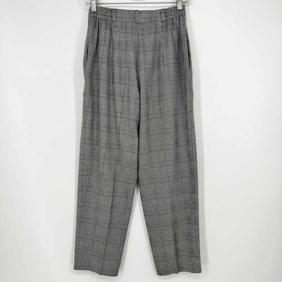 Vtg Norton McNaughton High Rise Trouser Pant  6 Gray Glen Plaid Cropped Pleated - Picture 2 of 13